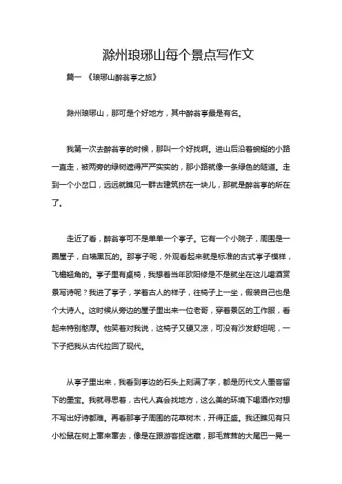 滁州琅琊山每个景点写作文
