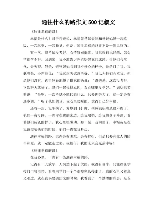 通往什么的路作文500记叙文