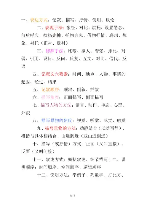 语文表达方式