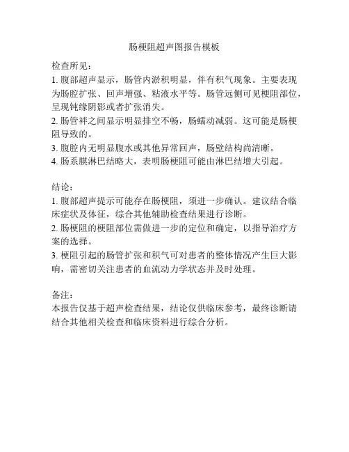 肠梗阻超声图报告模板