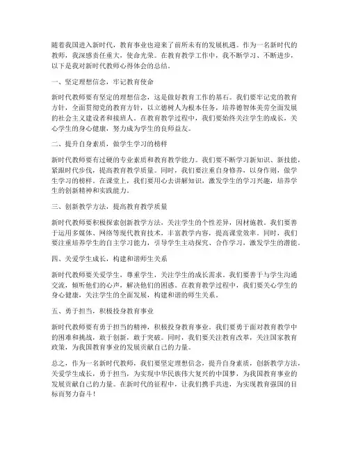奋进新时代教师心得体会