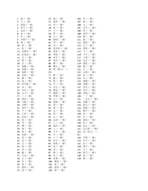 新HSK1-6词汇大纲_