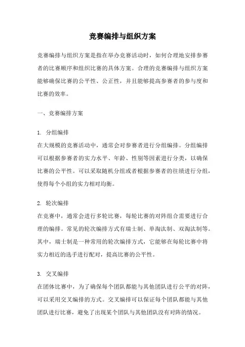 竞赛编排与组织方案