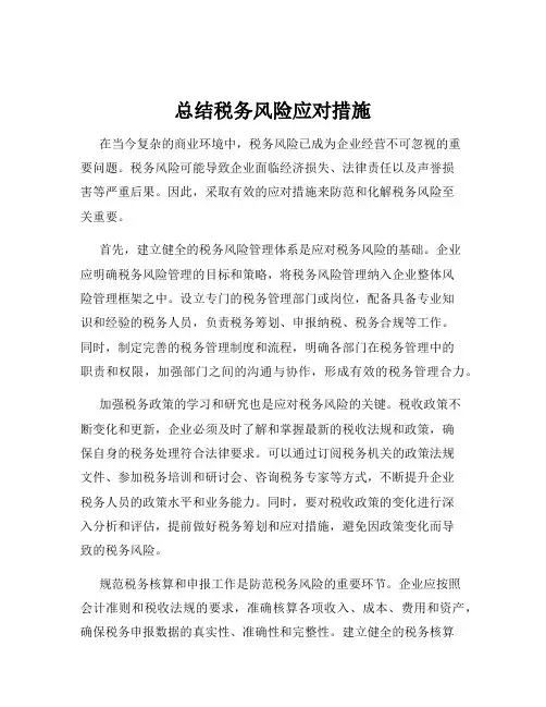 总结税务风险应对措施