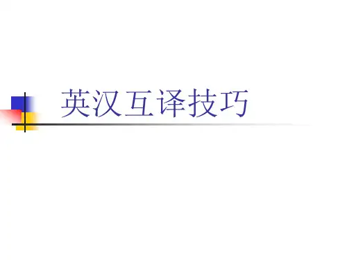 英汉互译技巧-1