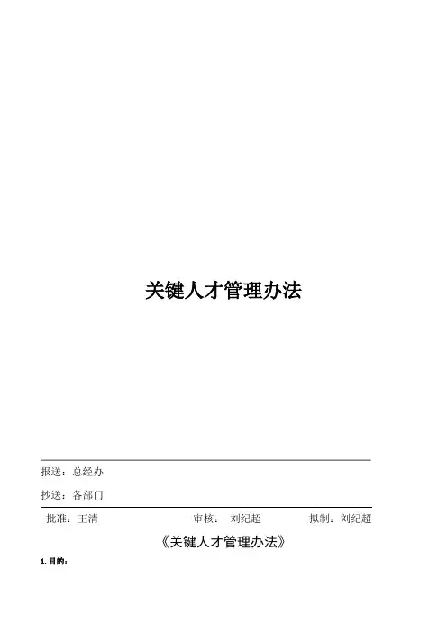 《关键人才管理办法》