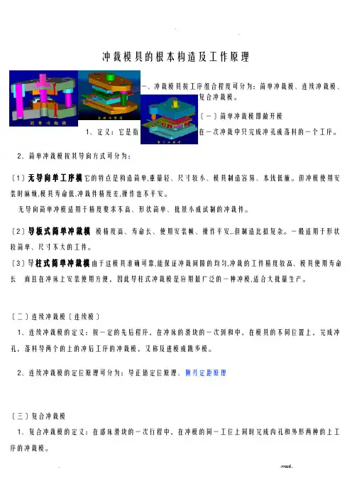 冲压模具的基本结构及工作原理