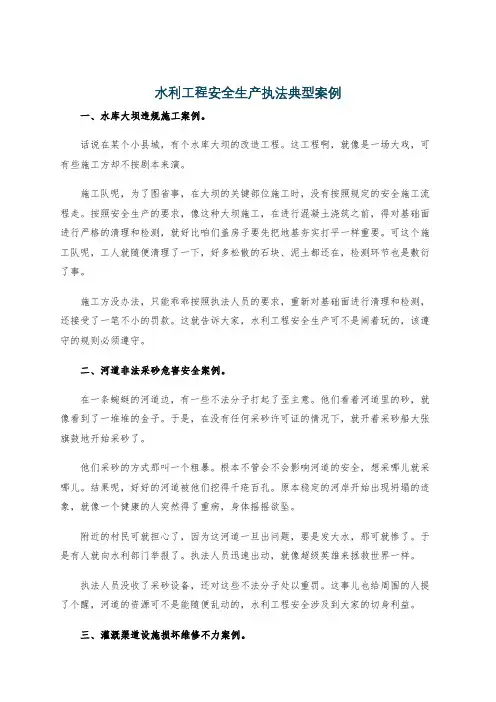 水利工程安全生产执法典型案例