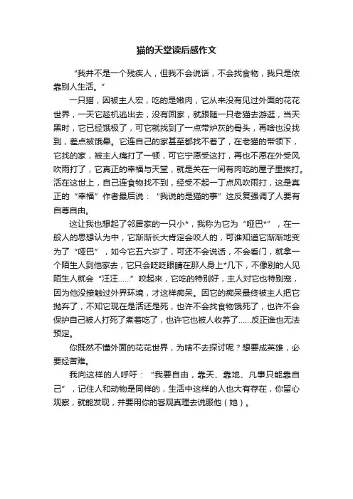 猫的天堂读后感作文