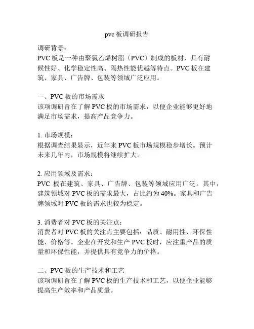 pvc板调研报告