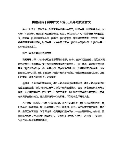再也没有(初中作文4篇)_九年级优秀作文
