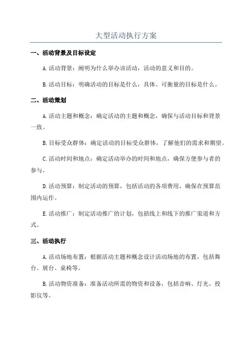 大型活动执行方案