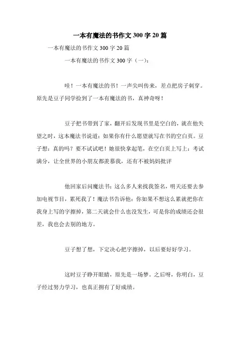 一本有魔法的书作文300字20篇