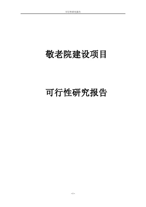 敬老院建设项目可行性研究报告