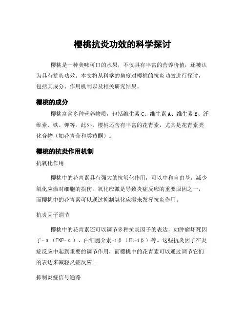 樱桃抗炎功效的科学探讨