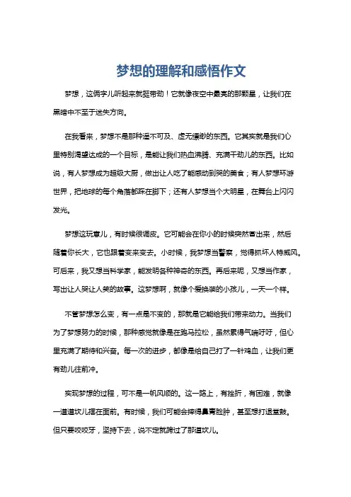 梦想的理解和感悟作文