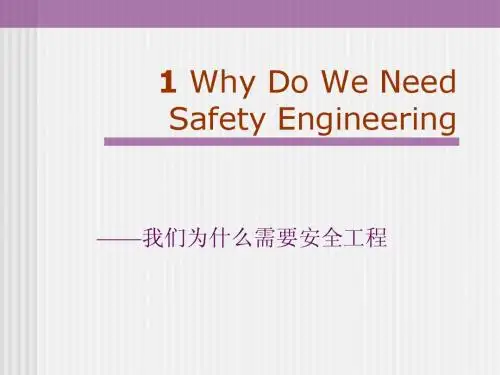 why do we need safety engineering