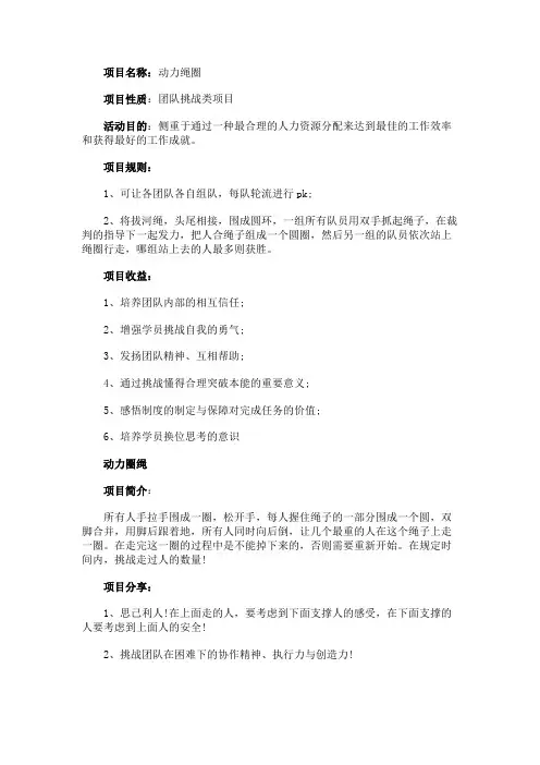 动力圈拓展项目4篇