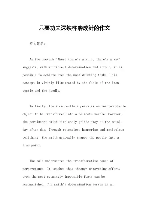 只要功夫深铁杵磨成针的作文