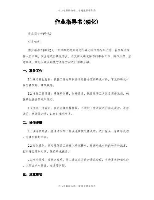 作业指导书(磷化)