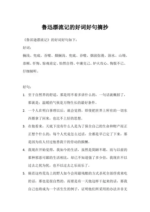 鲁迅漂流记的好词好句