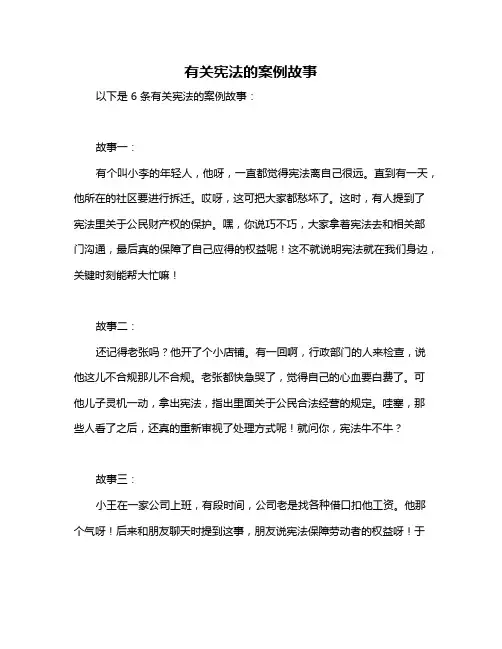 有关宪法的案例故事