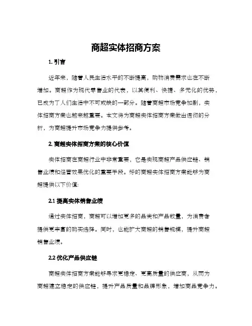 商超实体招商方案