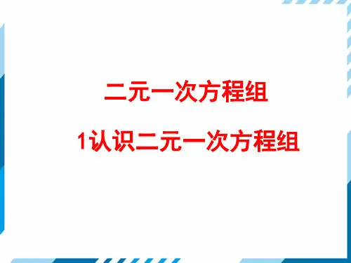 认识二元一次方程组课件北师大版初中数学八年级上册