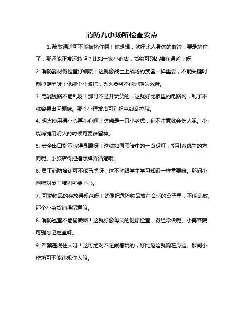 消防九小场所检查要点