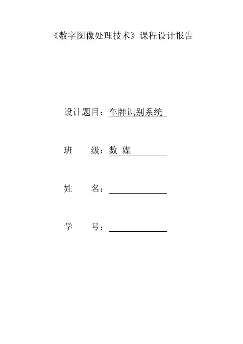 《数字图像处理技术课程设计报告》