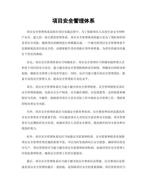 项目安全管理体系
