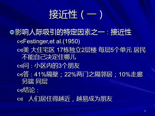 影响人际吸引的因素PPT课件