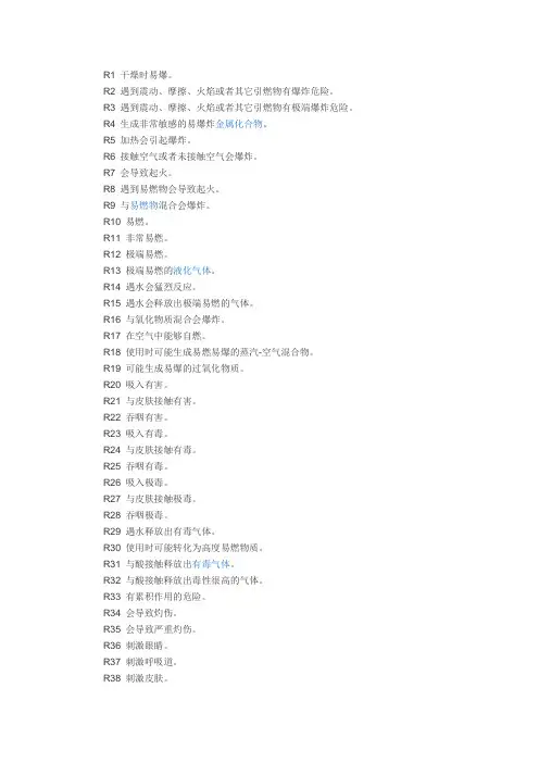 化学品危险代码