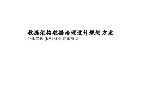 麦肯锡-企业数据架构数据治理设计规划咨询项目建议