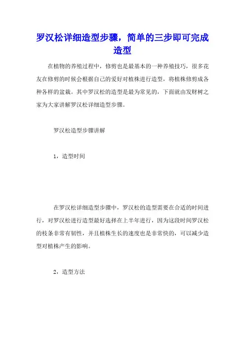 罗汉松详细造型步骤,简单的三步即可完成造型