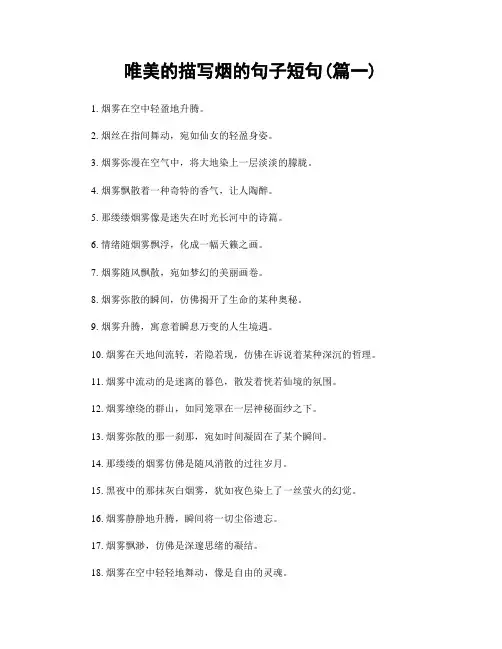 唯美的描写烟的句子短句(精选两篇)