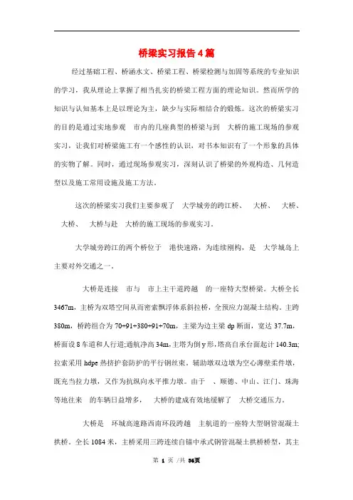 2022年桥梁实习报告4篇范文