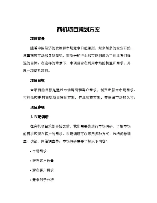商机项目策划方案