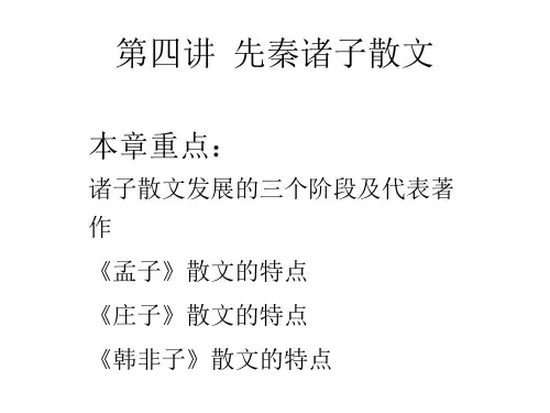 先秦两汉古代文学第四章：先秦诸子散文