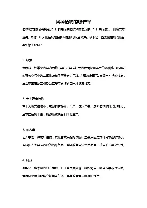各种植物的吸音率
