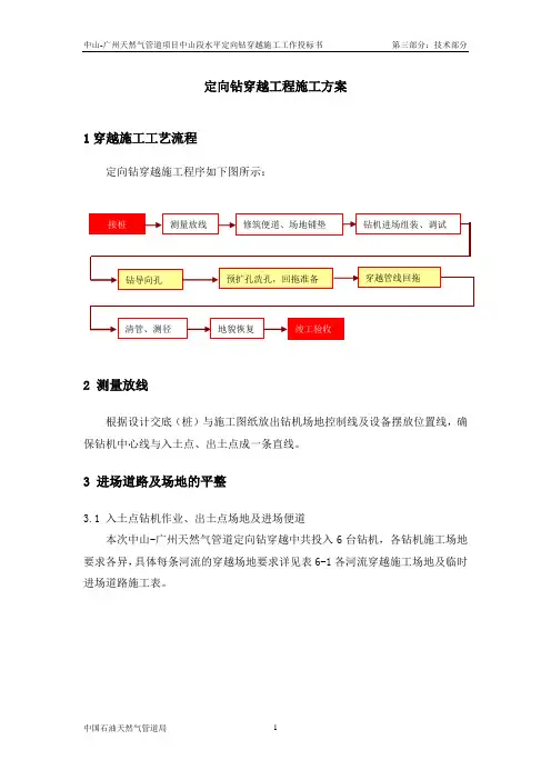 定向钻穿越工程施工方案-中石油管道局