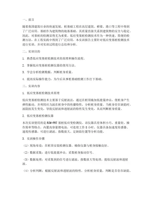 低应变基桩检测实训报告