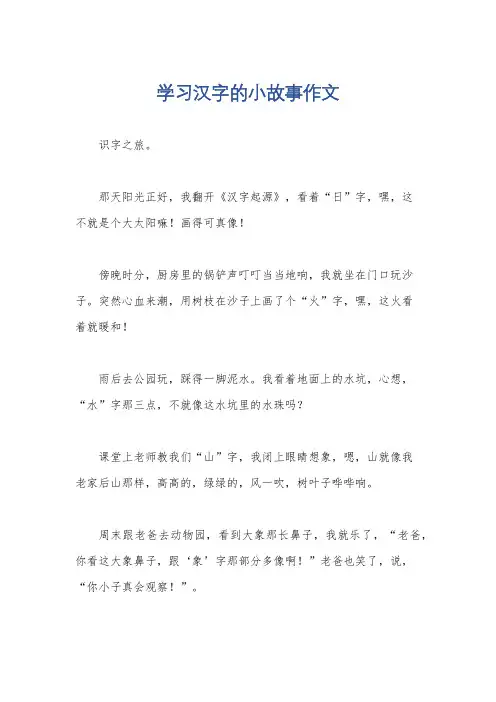 学习汉字的小故事作文