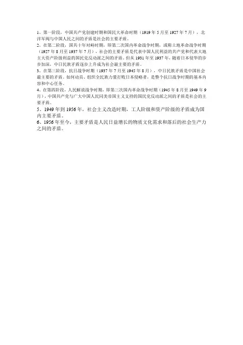 中国近代历史矛盾