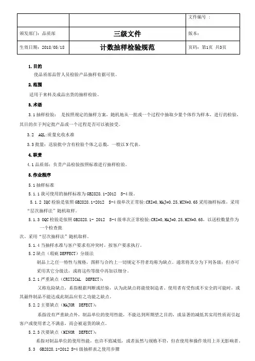计数抽样检验规范