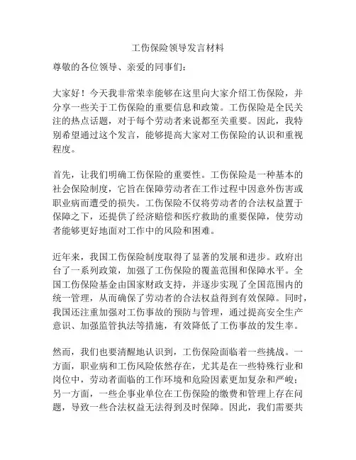 工伤保险领导发言材料