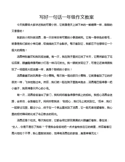 写好一句话一年级作文教案