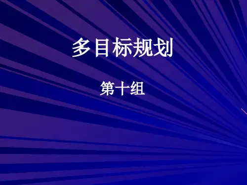 多目标规划