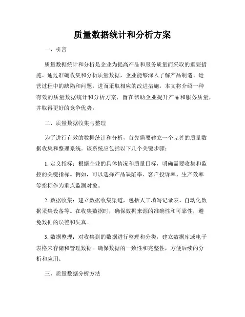 质量数据统计和分析方案