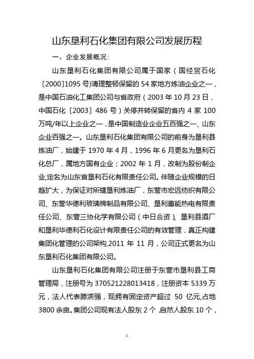 山东垦利石化集团有限公司发展历程